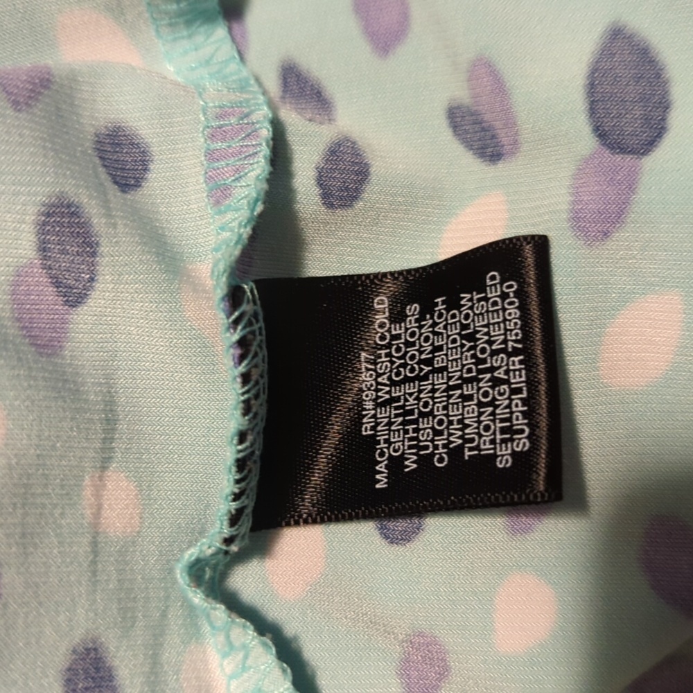 Liz Claiborne Large Sleeveless Teal Dots Tank Top - Picture 9 of 9